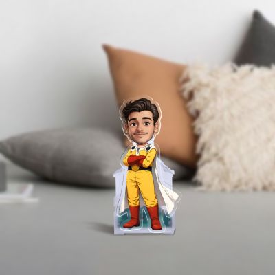 Personalized One PunchMan652 Anime Theme Bobblehead Caricature Solar Powered Moving Head for Car Dashboard, Home and Office Desktop Birthday Return Gift for Kids